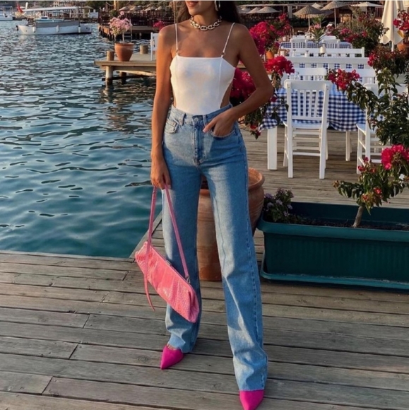 Zara Hot Pink Pointed Toe Heeled Mules - Picture 6 of 14